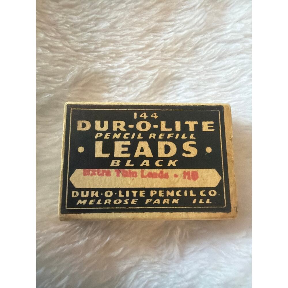 Vintage Dur-O-Lite Pencil Refill Leads No. 144 Black Melrose Park IL Full Box